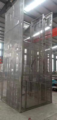 全不鏽(xiu)鋼導軌式(shi)升降貨梯(ti)